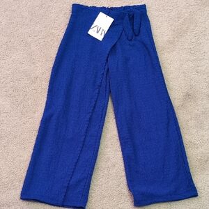 Girls Brand New Zara Blue Bagged Bottoms With Bow Comfortable
